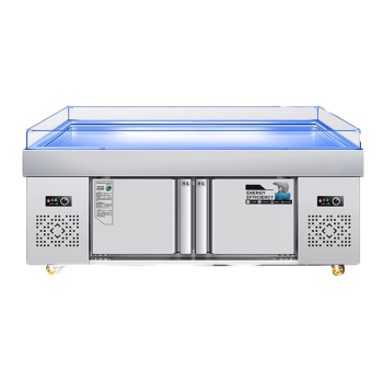 TYX  冰鲜台商用水果捞点菜柜喷雾直冷柜不锈钢海鲜冰台展示柜冷藏冷冻   1800*800*900双机