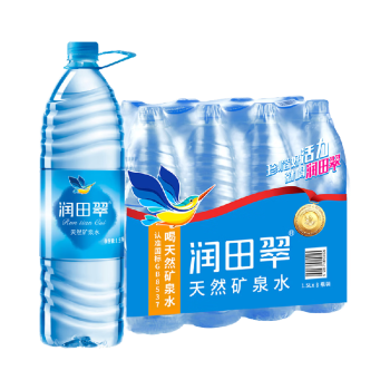润田翠天然矿泉水饮用水1.5L*8桶  整箱塑包装