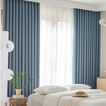 小米窗帘遮光遮阳客厅卧室抗菌挂钩款高遮光窗帘每米单价