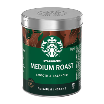 星巴克（Starbucks）速溶美式黑咖啡粉中度烘焙罐装90g 0糖健身即冲法国进口可做40杯