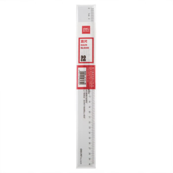 得力（deli） 30cm办公通用直尺 测量绘图尺子 办公用品 6230