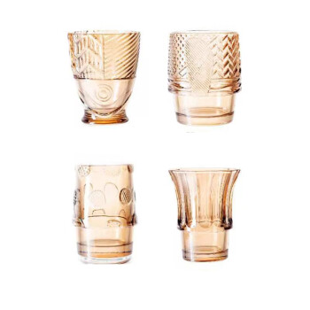 乐唯诗锦鲤叠叠水杯 四件套 耐热玻璃杯创意杯子 