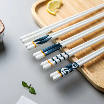 佩尔森陶瓷筷子家用防霉防潮筷高档防菌一人一筷耐高温餐具公筷套装