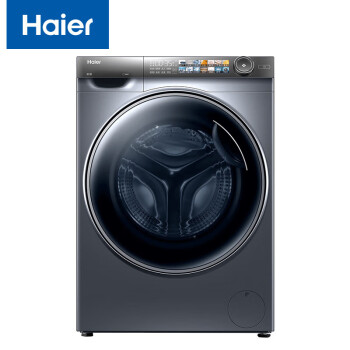 海尔（Haier）滚筒洗衣机10公斤全自动精华洗智能投放超薄平嵌入大筒径1.1高洗净比家用晶彩屏变频G10028BD14LS