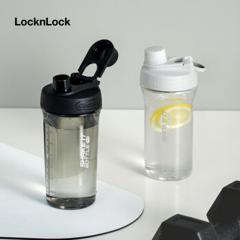乐扣乐扣（LOCK&LOCK）摇摇杯 Tritan大容量塑料杯运动健身茶水杯子880ML灰色ABF944LGRY
