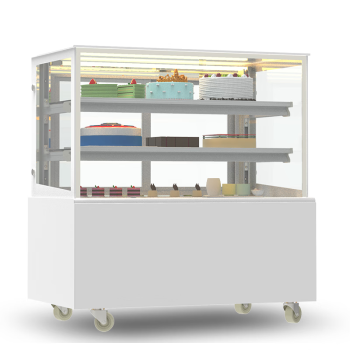 乐创（lecon）蛋糕柜展示柜商用水果冷藏保鲜柜寿司饮料熟食玻璃加厚(白色直角0.9米台式)YM-FLZG-0.9