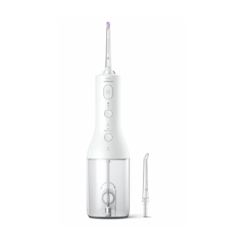 飞利浦（PHILIPS）电动冲牙器洗牙器高频脉冲水牙线家用手持便携立式X脉冲水流可拆卸水箱可旋转喷头 HX3826 白色