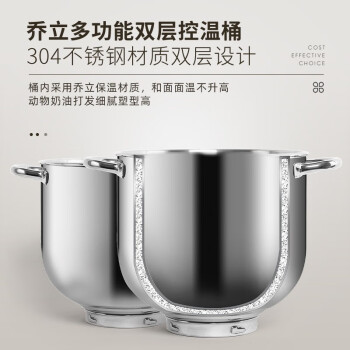 乔立7600厨师机家用和面机商用揉面发面全自动多功能搅面奶油机6.9L 【白色】机械豪华版