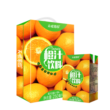 天喔茶庄 橙汁 夏季果汁0脂肪果味饮料小包便携饮品250ml*16盒整箱装