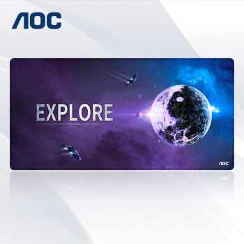 AOC全属性系列电竞游戏长款鼠标垫超大号800*400*4mm加厚锁边办公键盘电脑书桌垫M260/93探索蓝紫色
