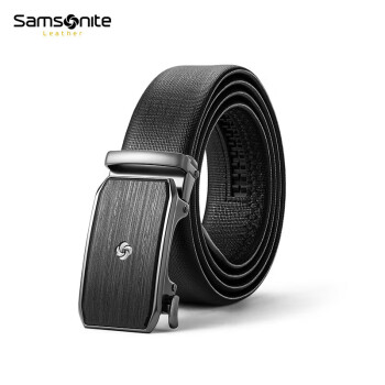 新秀丽（Samsonite）男士休闲商务皮带牛皮裤腰带自动扣NQ1*09055黑色120cm