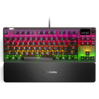 赛睿 (SteelSeries) Apex 7 有线键盘 电竞游戏机械键盘 104键 OLED屏幕 有腕托 RGB键盘 青轴