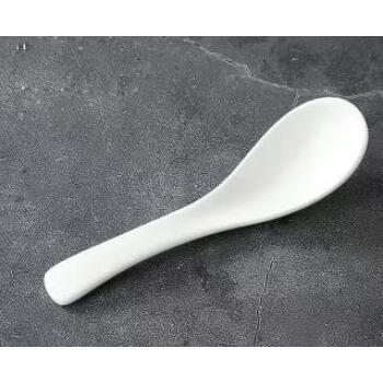 军楚商用密胺勺子调羹汤勺17cm 韩式长款圆勺汤匙 白色1个装
