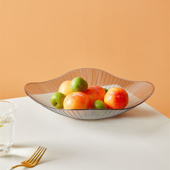 琶贝 玻璃水果盘矮款 干果盘创意透明果盘 10个起售