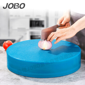 巨博(JOBO) 商用圆形砧板菜板 加厚切菜墩PE塑料案板蓝色45x10规格