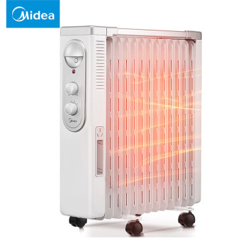 美的（Midea）电油汀取暖器家用取暖神器全屋升温电暖气 取暖器家用节能省电电热取暖器 白色 NY2513-16FW