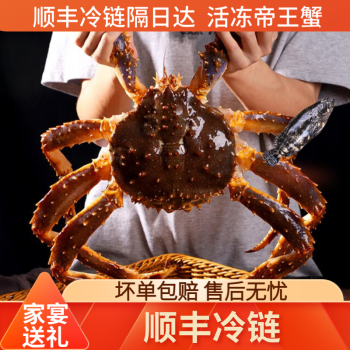 活冻俄罗斯帝王蟹冰鲜水产鲜活螃蟹海鲜超大长脚蟹生鲜帝皇蟹 6-6.5斤一只装 活冻