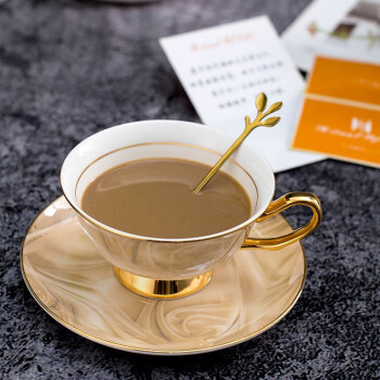 骏十七 LIU咖啡杯子gu瓷下午茶茶具套装 咖啡杯+碟勺 普通装