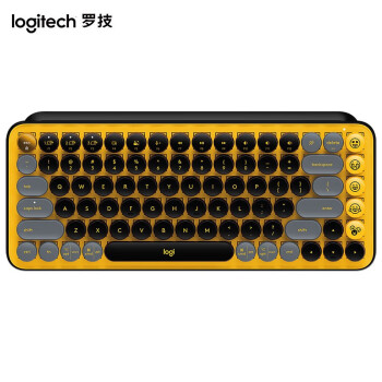 罗技（Logitech）无线蓝牙机械键盘 POP KEYS 办公键盘 TTC茶轴 热力黄 电脑配件