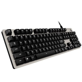 毕亚兹G413机械键盘K845升级版有线机键盘戏全尺寸背光 铝合金机身吃鸡键盘 银色