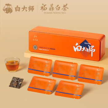 白大师 茶叶白茶2016一级寿眉马口铁盒装礼盒陈皮白茶210g