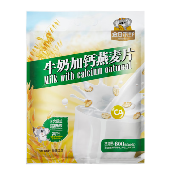 金日禾野牛奶燕麦片600g 高钙营养 学生早餐 醇香冲饮谷物 独立包装