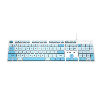 异能者键盘有线键鼠套装 键盘鼠标套装 小新 拯救者笔记本电脑无线鼠标 全尺寸键鼠套装 KM300s 蓝白