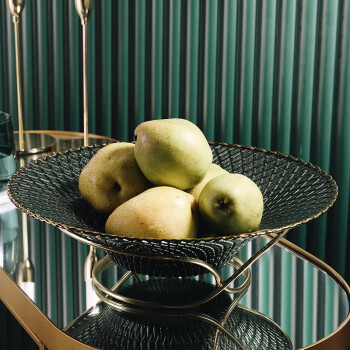 格娜斯 轻奢风玻璃水果盘客厅家用茶几高级高颜值前台高端大气零食摆件