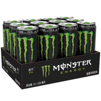 可口可乐Monster 魔爪劲爆能量 原味 维生素功能饮料 330ml*12罐 整箱装
