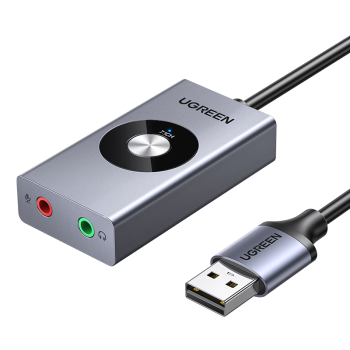 绿联（UGREEN）USB外置声卡 虚拟7.1声道 立体环绕音可变声 适用台式机笔记本外接3.5mm耳机麦克风独立式外置声卡