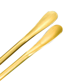 唐宗筷304不锈钢咖啡勺搅拌勺长柄搅拌棒小甜品勺子汤勺金色2支装C2199