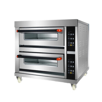 苏勒 烤箱商用大容量蛋糕店披萨电烤箱全自动燃气定时大型烘焙烤炉 电脑款二层二盘