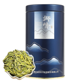 狮峰牌 2023新茶春茶 绿茶 龙井茶头采明前特级 茶叶 蓝罐装50g