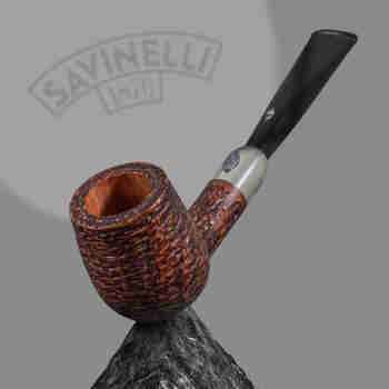 沙芬（SAVINELLI）140周年纪念高档手工石楠木进口男士烟斗P321直式925银圈斗柄套装 军插6mm滤芯【140周年实惠款】