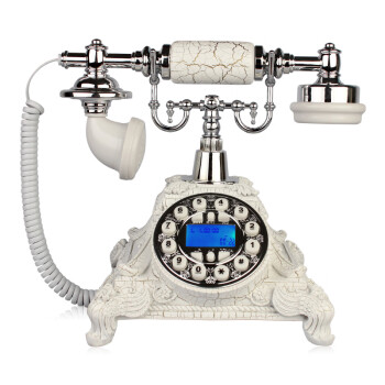 金顺迪海洋之星 仿古电话机复古老式欧式电话家用座机 无线插卡固话座机 银白色免提款(接电话线)