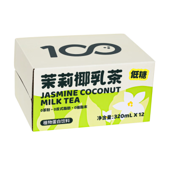 可可满分茉莉椰乳茶 320ml*12瓶 整箱装 植物蛋白饮 花茶 低糖奶茶