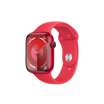 Apple/苹果 Watch Series 9 智能手表GPS款45毫米红色铝金属表壳 红色运动型表带M/L MRXK3CH/A