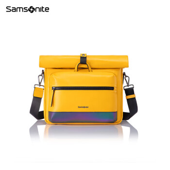 Samsonite/新秀丽商务斜挎包牛皮革单肩包13英寸电脑包托特包TM3*06007黄色