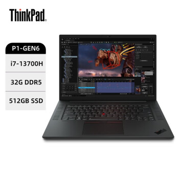 联想ThinkPad P1 隐士Gen6 高性能轻薄设计本 16英寸移动工作本 i7-13700H/32GB/512GB/RTXA1000独显/Win11P