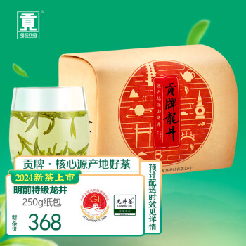 贡牌绿茶真龙井茶特级250g2024年新茶上市明前纸包装