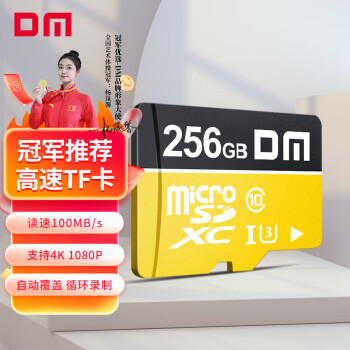DM大迈 256GB TF（MicroSD）存储卡 黄卡 C10 手机行车记录仪监控摄像头专用高速内存卡
