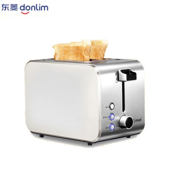 DonLim面包机 7档烘烤不锈钢吐司烘烤机加热机 全自动防卡死保护早餐机 DL-8117银色