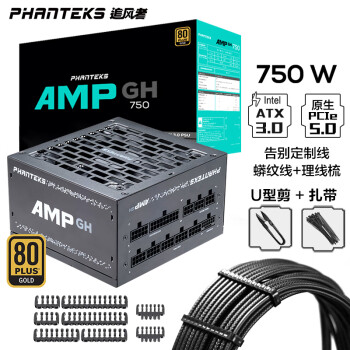 PHANTEKS追风者AMP GH金牌750W全模组机箱电源(ATX3.0/原生PCI-E5.0/蟒纹线/理线梳/全日系电容/4090)