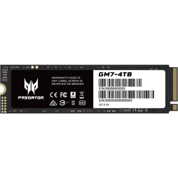 宏碁掠夺者（PREDATOR）4TB SSD固态硬盘 M.2接口(NVMe协议) GM7系列｜NVMe PCIe 4.0读速7400MB/s  AI电脑存储配件