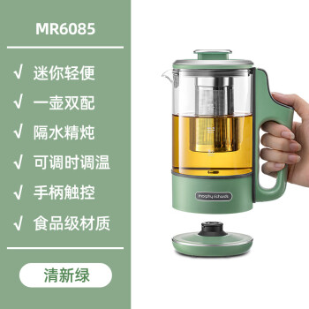 摩飞分体养生壶家用多功能煮茶器办公室小型便携茶壶MR6085清新绿
