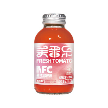 美番乐NFC番茄汁红西红柿果汁饮料玻璃瓶270ml*6瓶 AJ1191