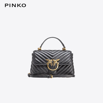 PINKO奢侈品女包手提梯形包小号燕子包 黑色