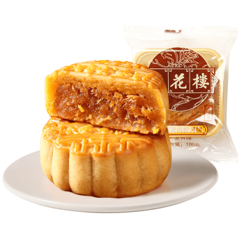 杏花楼广式月饼 咸蛋黄肉松月饼100g*4只 上海传统糕点心早餐中华老字号