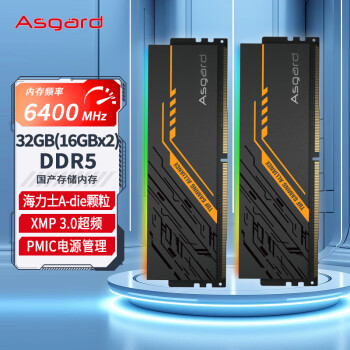 阿斯加特（Asgard）32GB(16Gx2)套装 DDR5 6400 台式机内存条 TUF联名款 RGB灯条 海力士A-die
