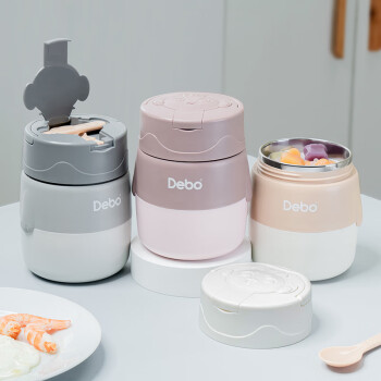 德铂（Debo）露比便携不锈钢早餐杯汤杯带盖汤罐 DEP-DS379 0.5L